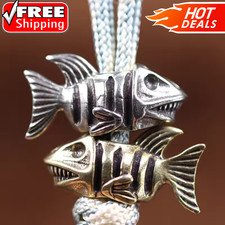 Marine Shark Brass Knife Bead EDC Paracord Lanyard DIY Outdoor Charm Pendant