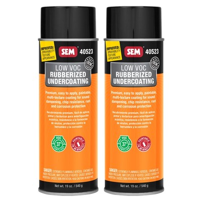 SEM 40523 Low VOC Rubberized Undercoating Textured Spray Coat 19 oz (2 Cans)