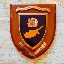 Old RAF Royal Air Force Cyprus Base Admin Wing  Squadron Crest Shield Plaque