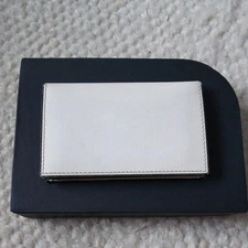 Valextra White Leather Business Card Holder , Light Marking, 11.5x7cm