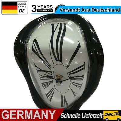 Creative Melting Clock Surrealist Salvador Dali Style Wall Watch (Black)