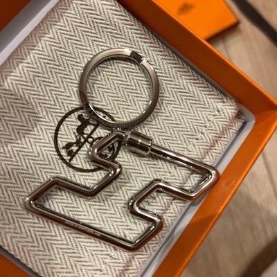 Hermes H-Speed Silver Keyring Used Metal 4x6.4cm Rare Gift | eBay