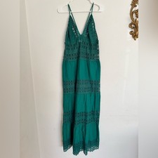 VENUS Teal Green Lace Maxi Dress Vacation Holiday Boho Beach Cottagecore Photos