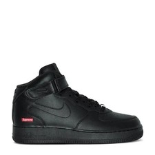 Size 9 - Supreme x Nike Air Force 1 Mid Box Logo - Triple Black