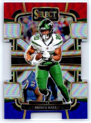 2023 Panini Select #77 Breece Hall Black and Red Prizms Die Cuts