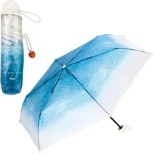 Tabi suru Kissa  Wpc. Cream Soda Folding Vinyl Umbrella Blue Color Japan New