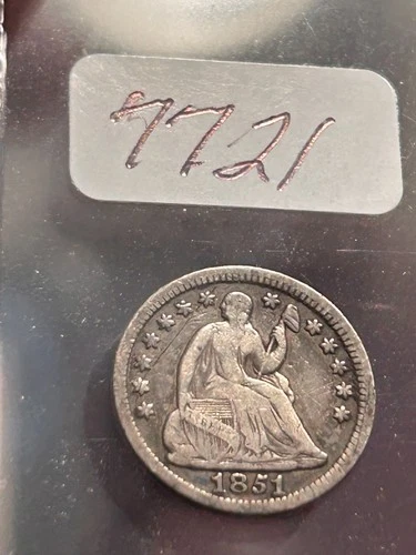 1851 P SEATED LIBERTY HALF DIME - RARE COIN - ONLY 781,000 MINTED !!!