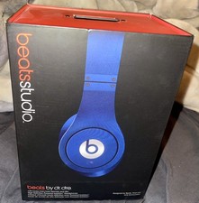 Beats by Dr. Dre Studio Wired Metallic Blue First Edition Headphones W/ Case