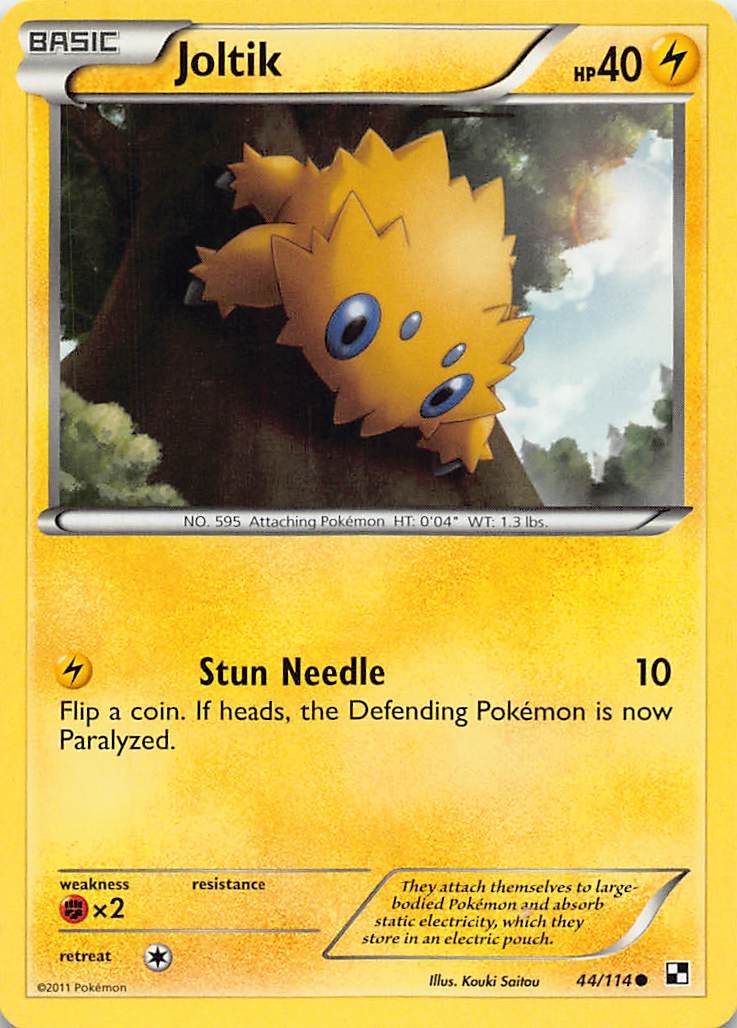 JOLTIK 44/114 C BLACK & WHITE POKEMON HP