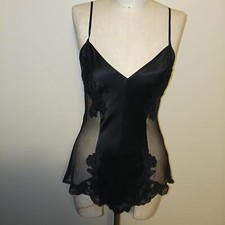 Victoria's Secret Vintage Y2K Black Sheer  Lace Detail Teddy Bodysuit NWT M