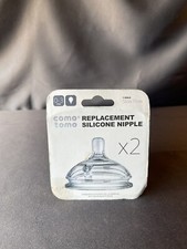 Comotomo Slow Flow Replacement Silicone Nipple 2-pack