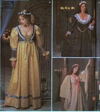 Renaissance Costume Historical OOP Simplicity Sewing Pattern Ladies Misses Women