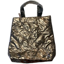 VICTORIA'S SECRET ROSE GOLD COLOR LARGE QUILTED PUFFER TOTE BAG PURSE NWT New