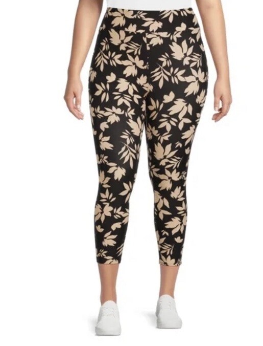 Terra & Sky Plus Size Medium Tropical Silhouette Capris Leggings Size 2X NWT