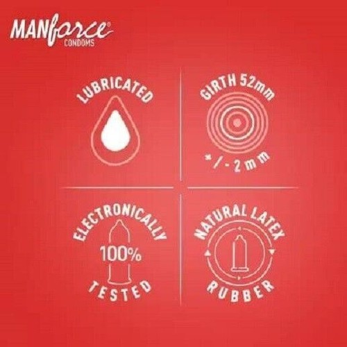 Manforce Extra Dotted Litchi Flavoured Condoms - 10 Pieces (Pack of 4) - Picture 2 of 2
