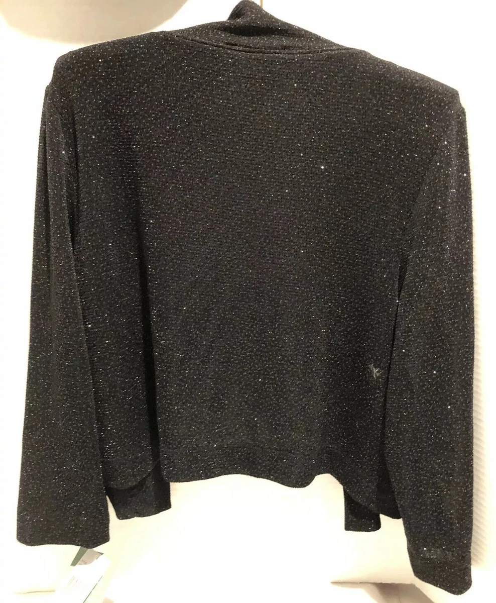 Metallic Black Shrug Small RN Studio By Ronni Nicole 3 4 Sleeve Special Event