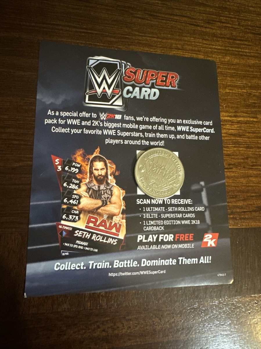 WWE 2K18 Super Card QR Code For Ultimate Seth Rollins Card,