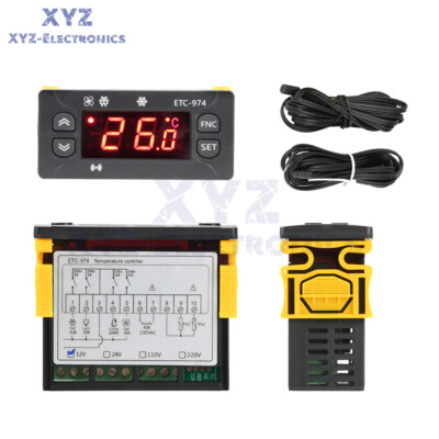 DC12V 24V AC110/220V ETC-974 LCD Digital Temperature Controller Smart Thermostat