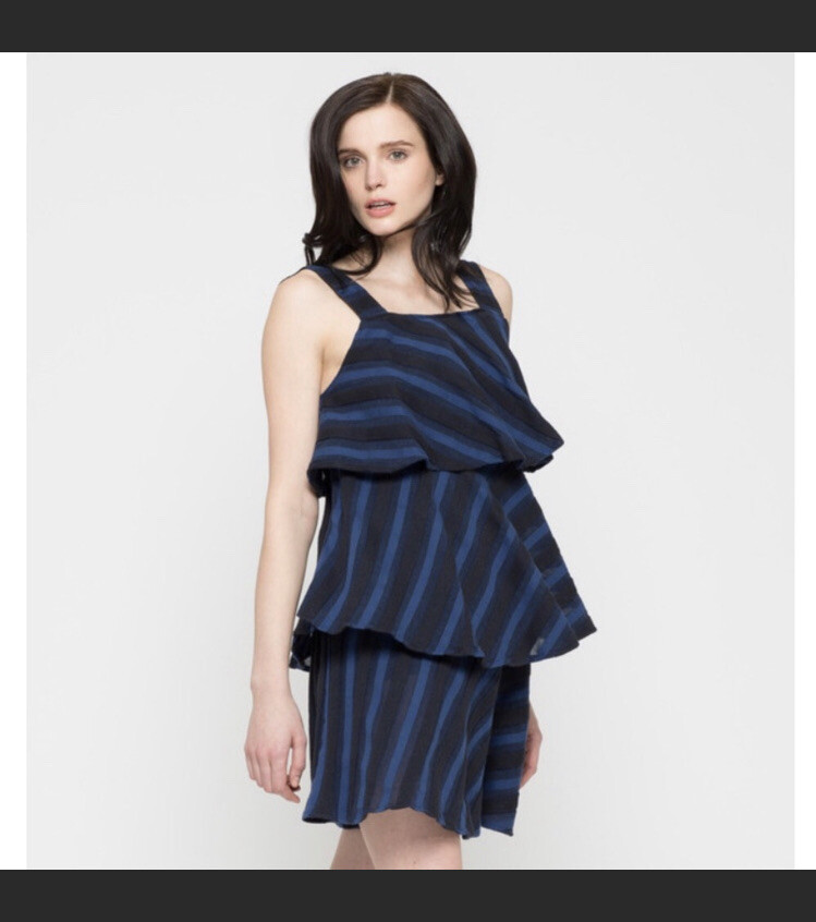 Ace & Jig Women's Simone Dress Layered Blue Stripe Ruffle Dress Lunar XS NWT | eBay Ace & Jig Women's Simone Dress Layered Blue Stripe Ruffle Dress Lunar XS NWT | eBay