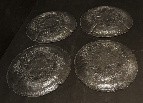 Four COW PARSLEY Glass 7-1/2" Salad Plates~Pertti Kallioinen Lasisepat Mantsala - Picture 10 of 11