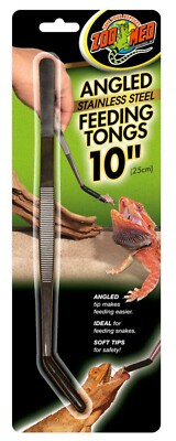Zoo Med Angled Stainless Steel Feeding Tongs 10''