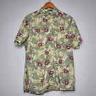 Tommy Bahama Shirt Mens Small Floral Leaf Pattern Cotton Hawaiian