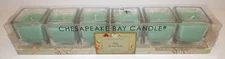 HTF SET OF 6 CHESAPEAKE BAY CANDLE SAGE & SEA SALT SQUARE GLASS VOTIVE CANDLES 