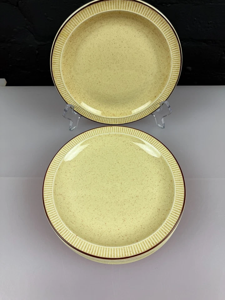 6 Poole Pottery Broadstone Yellow Tea Side Plates 18 cm Wide Last Set Available - Image 3 of 4