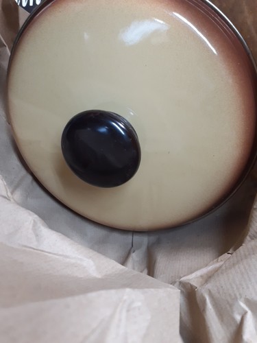 70's Harvest Blossom Porcelain Enamel 8" FRY PAN & Cover, Rare Unopened box - Picture 10 of 12