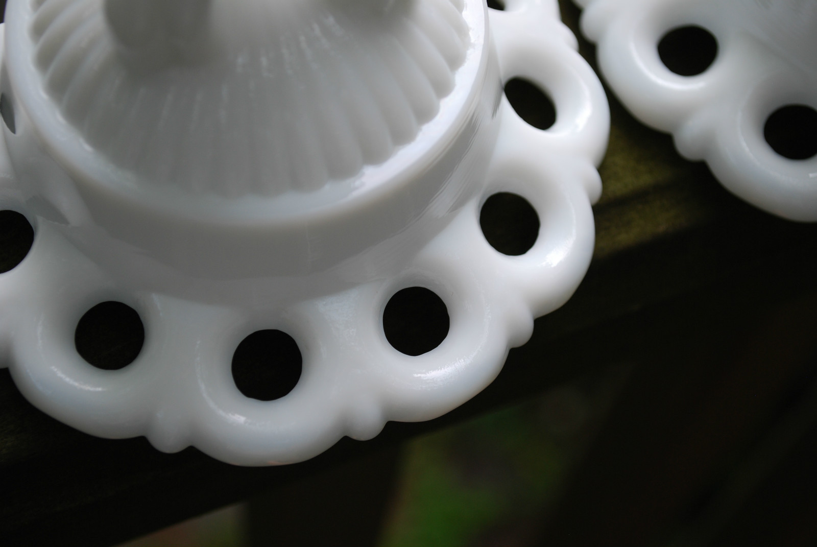 DORIC Westmoreland WHITE MILK GLASS Lacy Matched Pair of 2 CANDLESTICK HOLDERS 