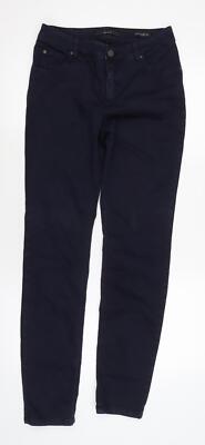 Oui Damen Jeans blau Baumwollmischung gerade Größe 28 in L31 mit normalem Reißverschluss