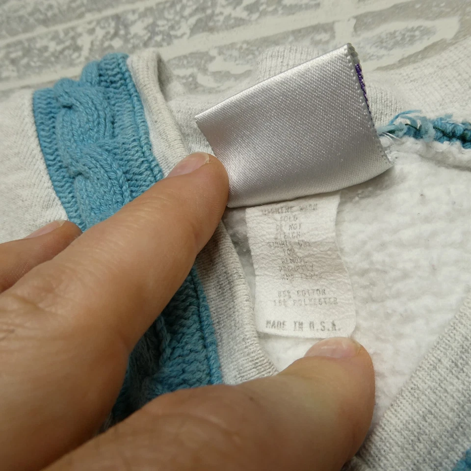 VINTAGE Alaska Sweater Womens XL Puff Ink Cable Knit Accents Beezil Sweatshirt - Image 4 of 4