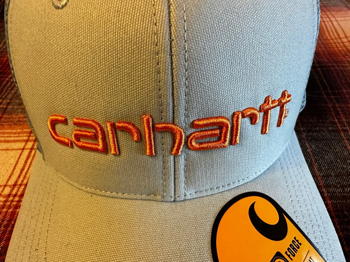 Carhartt Mens One Size Canvas Mesh Logo Cap Hat Blue/Orange
