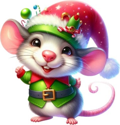 Bunt grün Weihnachten Ratte Wandbild Schlafzimmer Kinderzimmer Dekor Vinyl Aufkleber Abziehbild