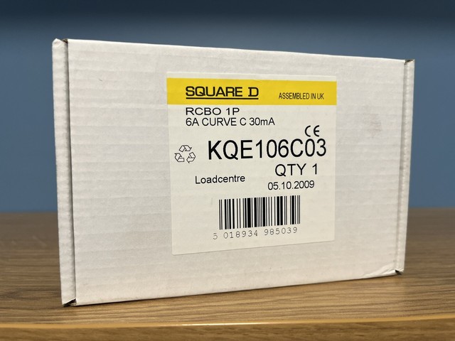 SQUARE D 6amp Rcbo KQE106C03 Loadcentre Curve C 30mA 10kA SQUARE D 6amp Rcbo KQE106C03 Loadcentre Curve C 30mA 10kA