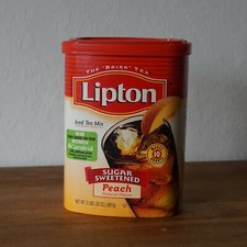 Vintage Lipton Iced Tea Mix Peach 32 oz Container Empty