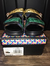 Kurt Geiger Little Girls' Size 11 Mini Orson Quilted Metallic Leather Sandals