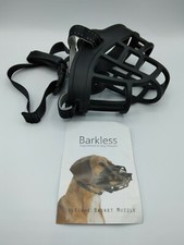 Barkless SILICONE BASKET DOG MUZZLE Stop Chewing And Biting Size 6 Black NWOT