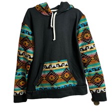 Daky Native Treasures Hoodie Aztec Western Wool & Cotton Size Large