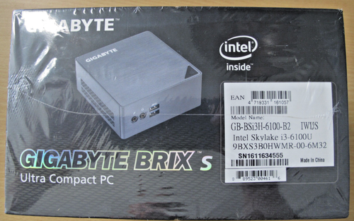 GIGABYTE BRIX S I3-6100U (GB-BSI3H-6100-B2) USFF 4GB DDR3L, 1TB HDD, Win10 NEW - Picture 3 of 4