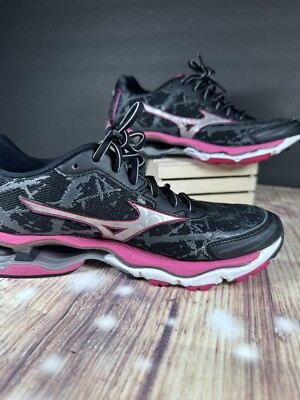Mizuno Wave Creation 16 Black Silver Pink Running Shoes