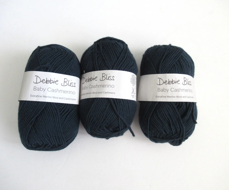 Nuevo 3 madejas Debbie Bliss Baby Cash lana merino e hilo de cachemir 50 g #77 verde azulado Foto 3 de 4