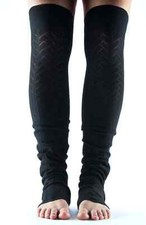 Toesox L111518 Black Open Heel Legwarmer Socks Women's One Size