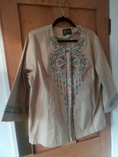 Bob Mackie Wearable Art Jacket Xl 46" Bust Stone Aztec Design