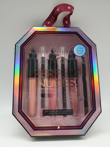 PARIS HILTON Perfect Nudes 6-Pack 3-Velvet Matte Liquid Lipstick & 3-Lip Liners