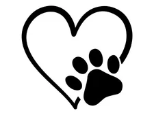 Heart Paw Dog Paw Print Vinyl Sticker Decal for Car Window