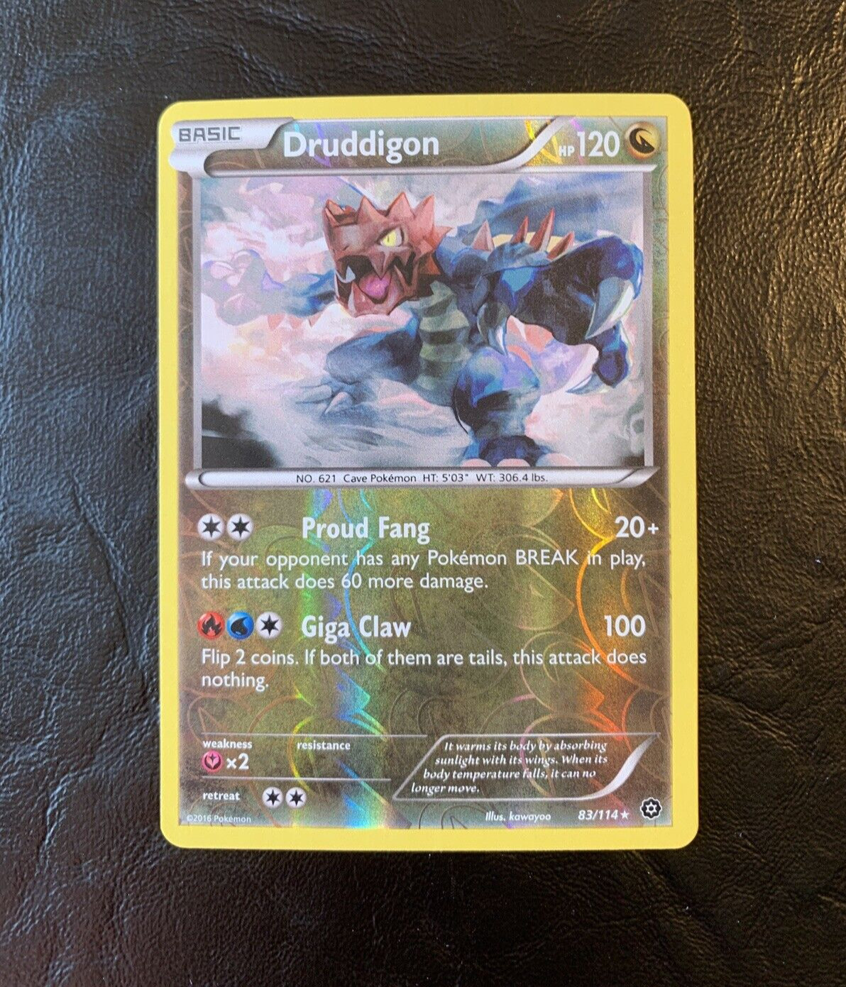 Druddigon 83/114  Rare  Reverse Holo  XY - Steam Siege Pokemon TCG NM