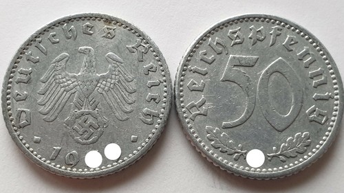 Allemagne Nazie 50 Reichs Pfennig 1939-1944 KM#96 Choisissez ! - Afbeelding 1 van 4