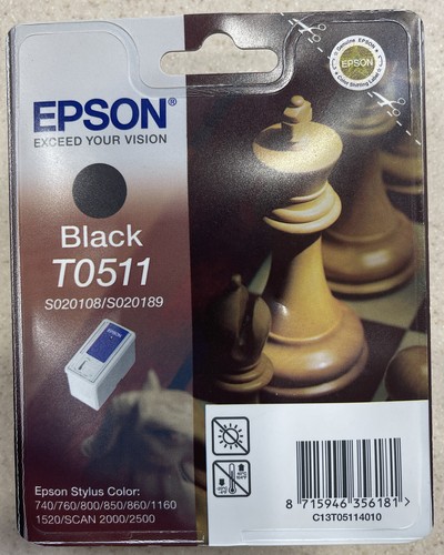 Epson T0511 Tinte black für Stylus Color 740 760 800 850 860 1160 1520 Scan 2500 - Bild 1 von 2