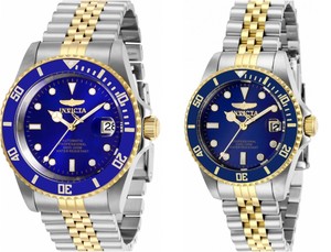 Invicta-Pro-Diver-His-amp-Hers-TwoTone-StainlessSteel-Blue-Dial-Watch-29182-29188